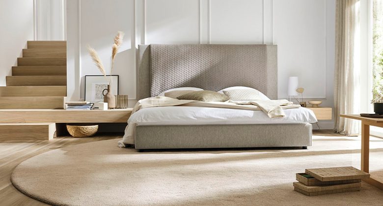 Teppich der firma JAB Anstoetz in einem Schlafzimmer unter